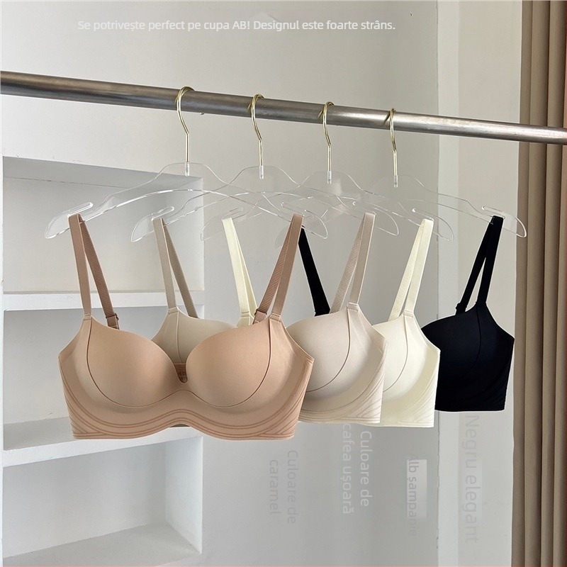 Sutien cu croială tubulară, wireless, cupe fixe, material nylon, închidere spate cu trei rânduri de cârlige