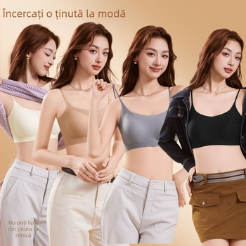 Sutien sport cu lift, bretele fixe duble, cupe 3/4, tăietură medie, exterior textil Nylon/Polyamide, căptușală Spandex 70–80%