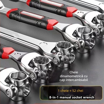 Cheie cu soclu – Instrument multifuncțional pentru repararea anvelopelor auto, cu cap rotativ, oțel cu carbon înalt