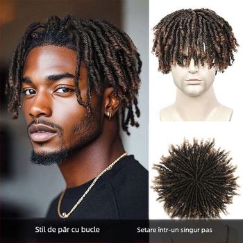 Perucă cosplay pentru bărbați cu dreadlockuri, fibre rezistente la temperatură, menținerea formei