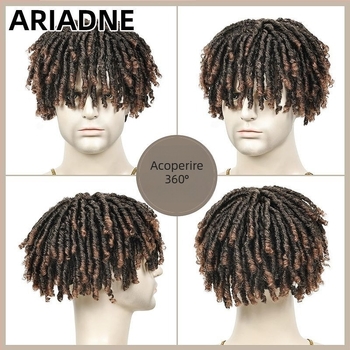 Perucă cosplay pentru bărbați cu dreadlockuri, fibre rezistente la temperatură, menținerea formei