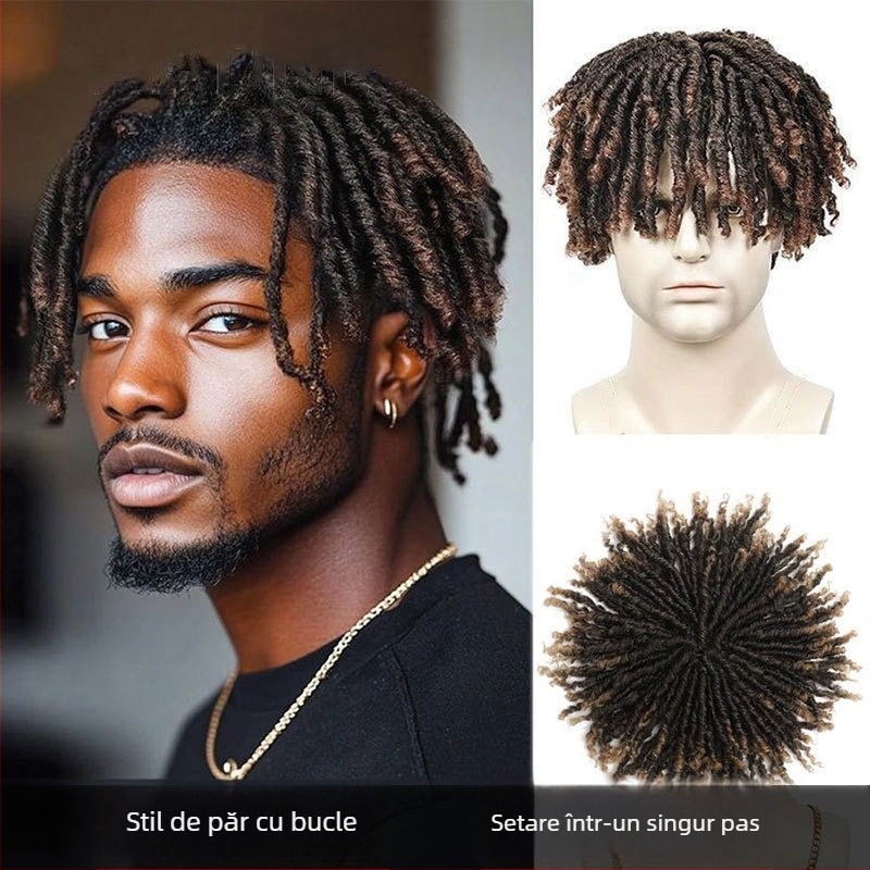 Perucă cosplay pentru bărbați cu dreadlockuri, fibre rezistente la temperatură, menținerea formei