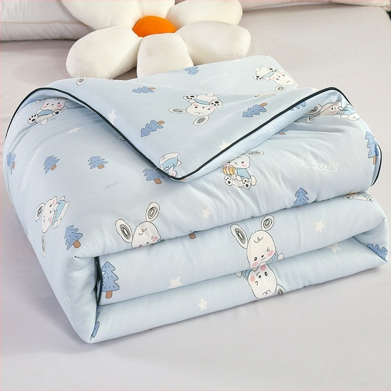 Cuvertură pentru copii - bumbac tricotat cu umplutură din fibre de soia, 1.5-2 kg, țesătură twill cu quilting, potrivită pentru toate sezoanele