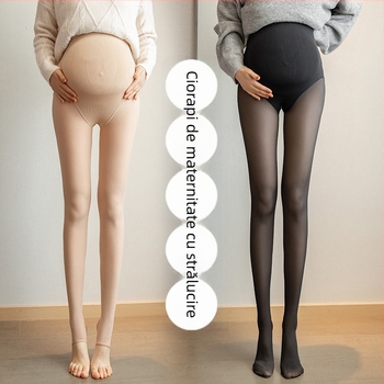 Colanți pentru mame cu susținere a burții, subțiri, textură fagure de miere, elasticitate ridicată, 70–80% nylon, 20–30% spandex