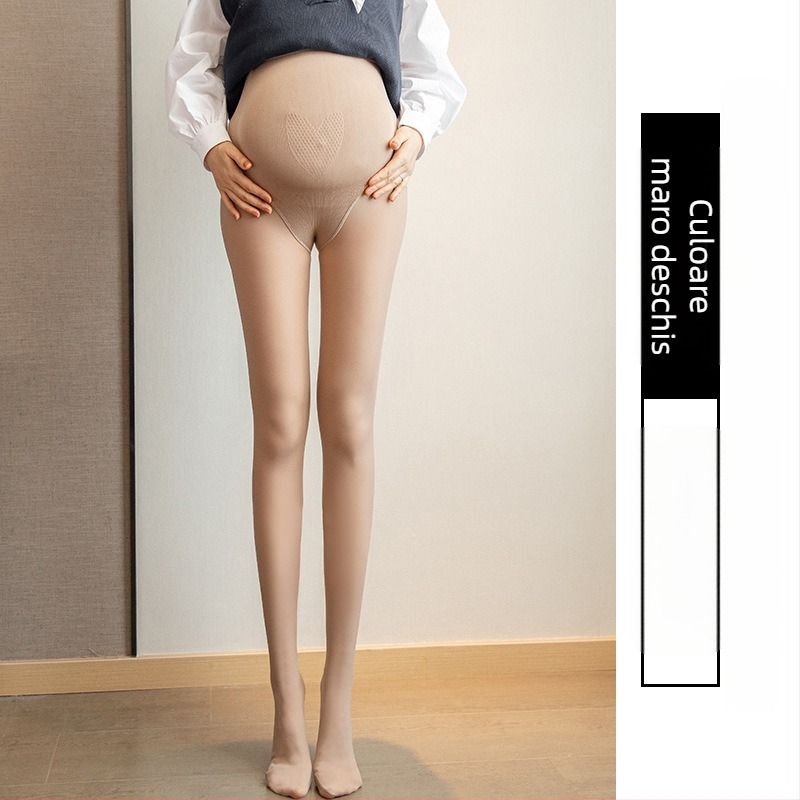 Colanți pentru mame cu susținere a burții, subțiri, textură fagure de miere, elasticitate ridicată, 70–80% nylon, 20–30% spandex