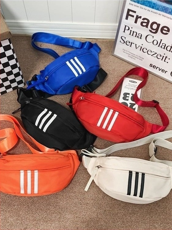 Geantă de talie unisex pentru sport – ultra-ușoară, rezistentă la abraziune, capacitate mare, poliester, model dungat