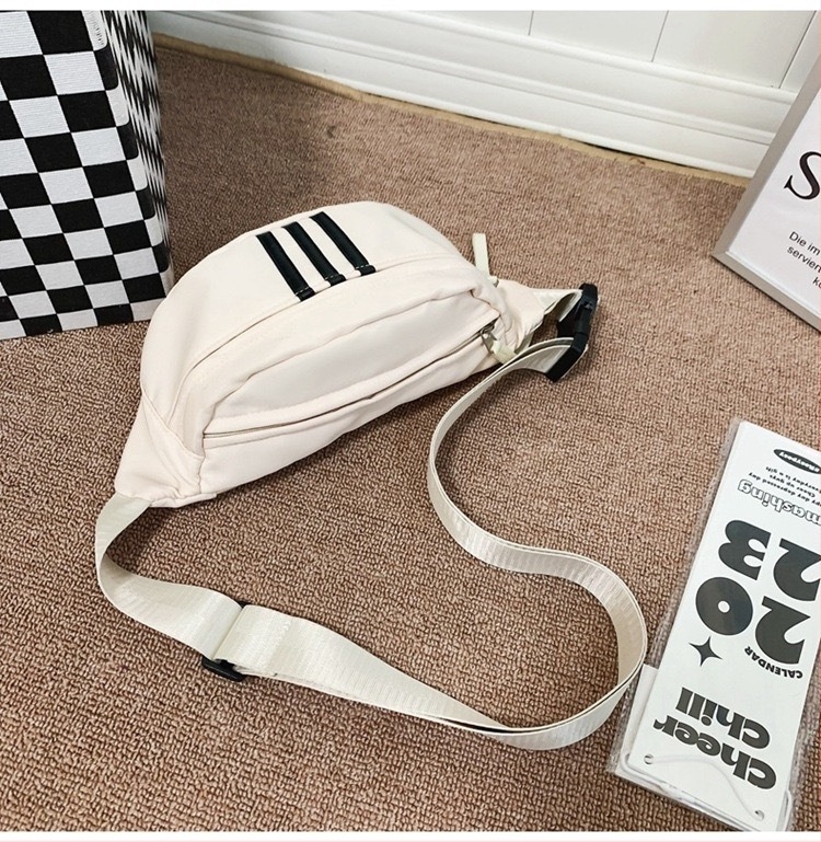 Geantă de talie unisex pentru sport – ultra-ușoară, rezistentă la abraziune, capacitate mare, poliester, model dungat