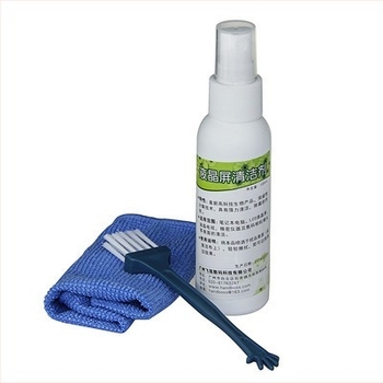 HB-021 Set de curățare 3 piese pentru notebook, telefon, computer și cameră digitală – lichid de curățare pentru ecran, OEM, imprimare logo, ambalaj card de hârtie