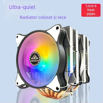 Cooler CPU cu design dual-tower, 6 țevi de transfer termic, rulment hidraulic, sincronizare RGB 5V, interfață USB 4