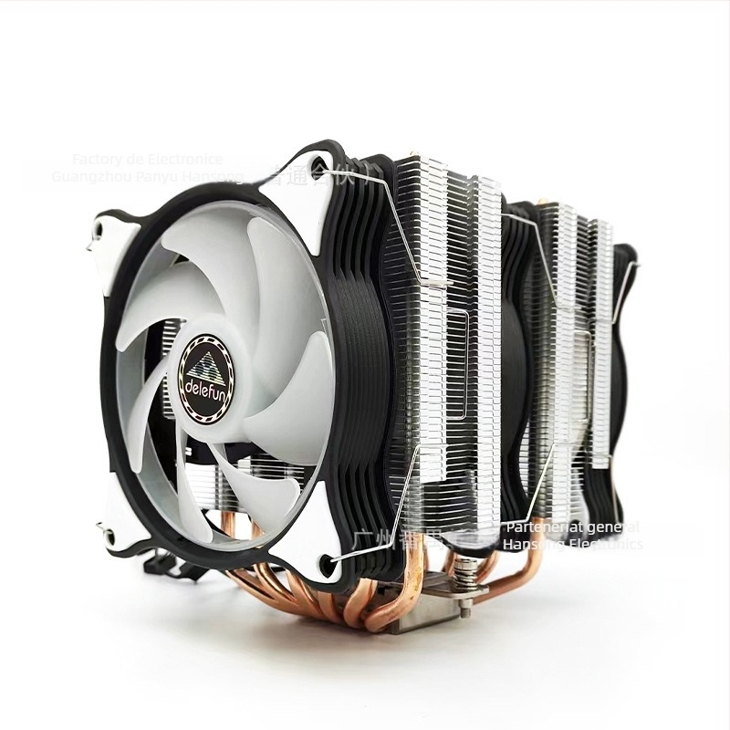 Cooler CPU cu design dual-tower, 6 țevi de transfer termic, rulment hidraulic, sincronizare RGB 5V, interfață USB 4