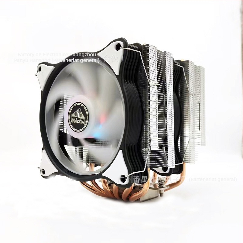 Cooler CPU cu design dual-tower, 6 țevi de transfer termic, rulment hidraulic, sincronizare RGB 5V, interfață USB 4