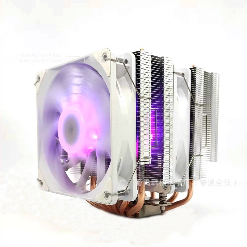 Cooler CPU cu design dual-tower, 6 țevi de transfer termic, rulment hidraulic, sincronizare RGB 5V, interfață USB 4