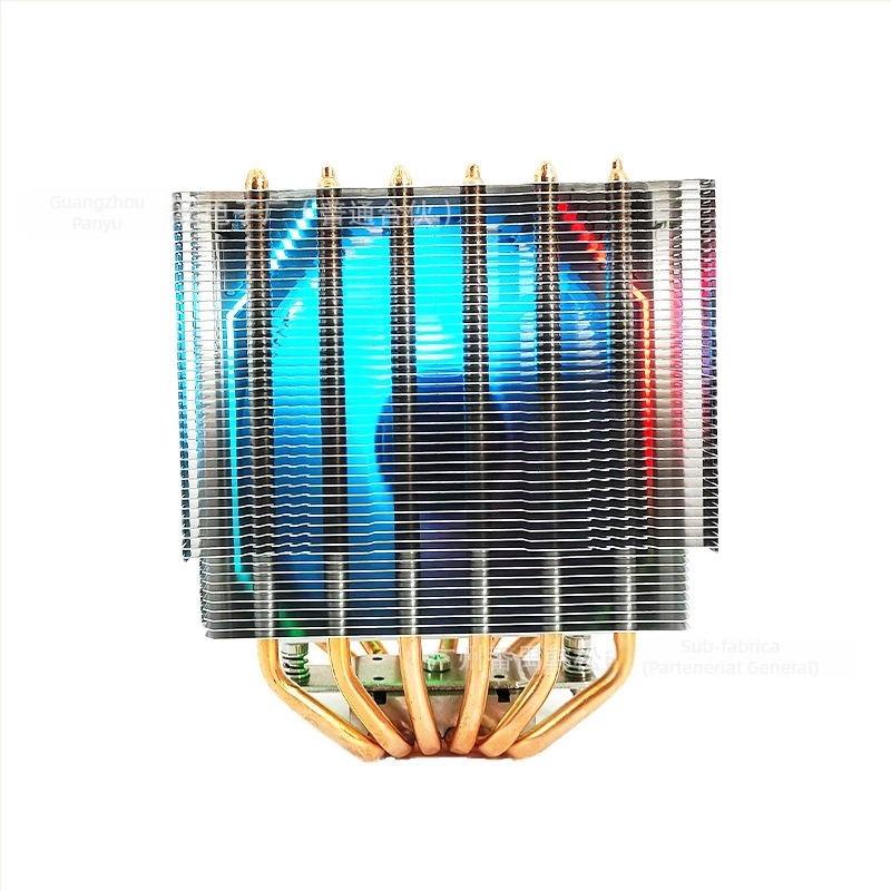 Cooler CPU cu design dual-tower, 6 țevi de transfer termic, rulment hidraulic, sincronizare RGB 5V, interfață USB 4