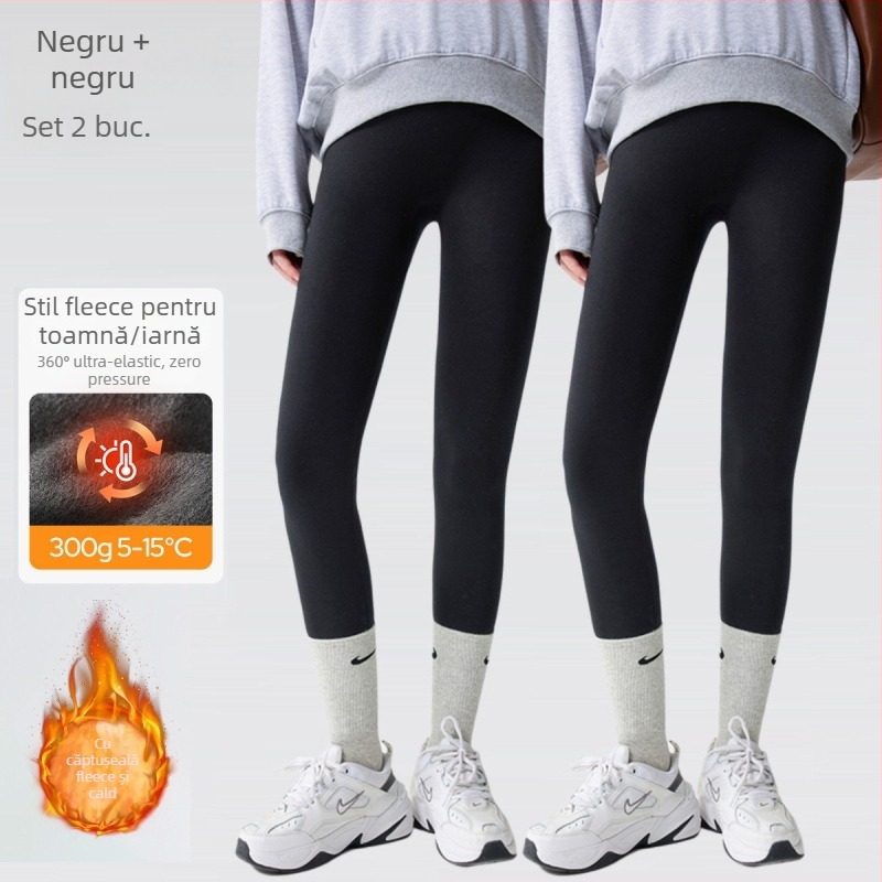 Colanți de maternitate cu căptușeală din fleece, căldură de iarnă, croială slim, talie medie, țesătură viscoză-poliester