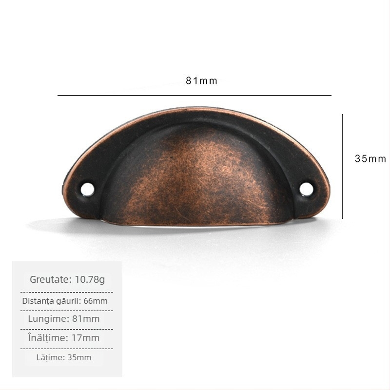 Mâner pentru sertar din fier, formă scoică, Jingmao 001, turnare prin presiune, Stil Nou Chinezesc