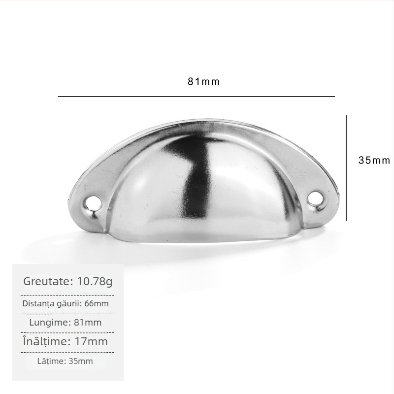 Mâner pentru sertar din fier, formă scoică, Jingmao 001, turnare prin presiune, Stil Nou Chinezesc