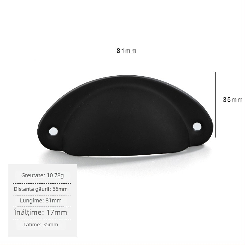 Mâner pentru sertar din fier, formă scoică, Jingmao 001, turnare prin presiune, Stil Nou Chinezesc