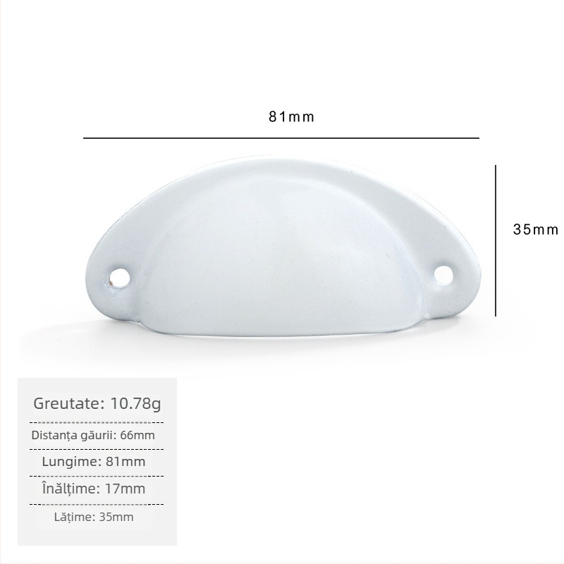 Mâner pentru sertar din fier, formă scoică, Jingmao 001, turnare prin presiune, Stil Nou Chinezesc