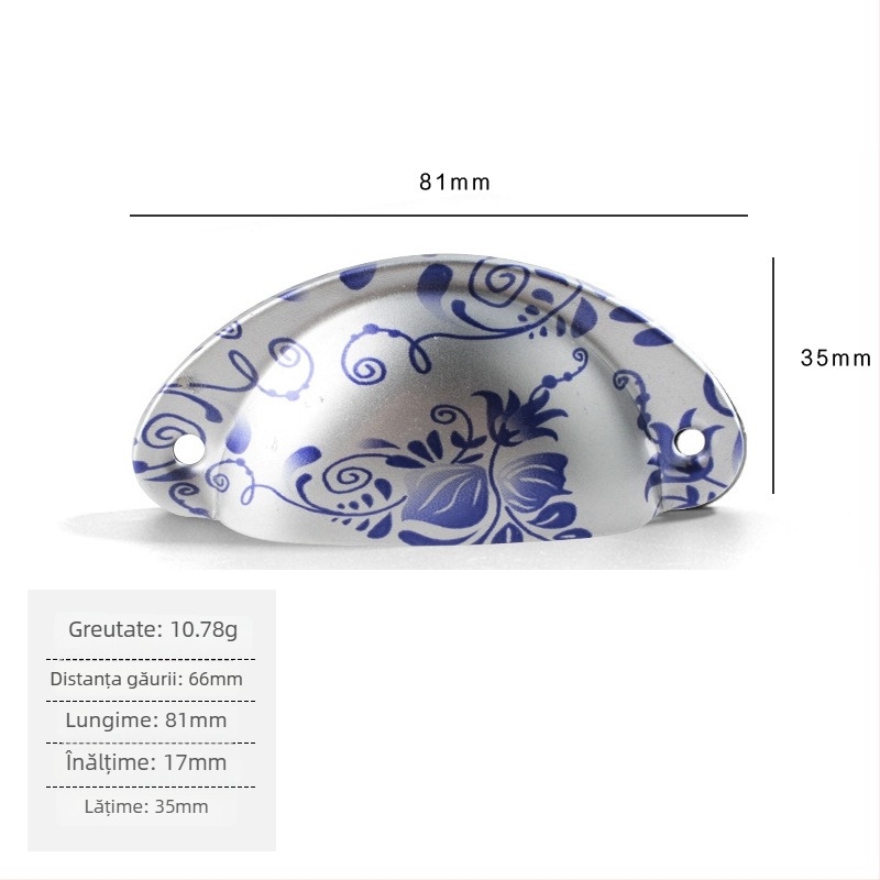 Mâner pentru sertar din fier, formă scoică, Jingmao 001, turnare prin presiune, Stil Nou Chinezesc