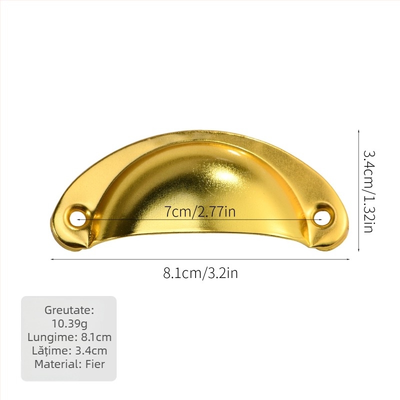 Mâner pentru sertar din fier, formă scoică, Jingmao 001, turnare prin presiune, Stil Nou Chinezesc