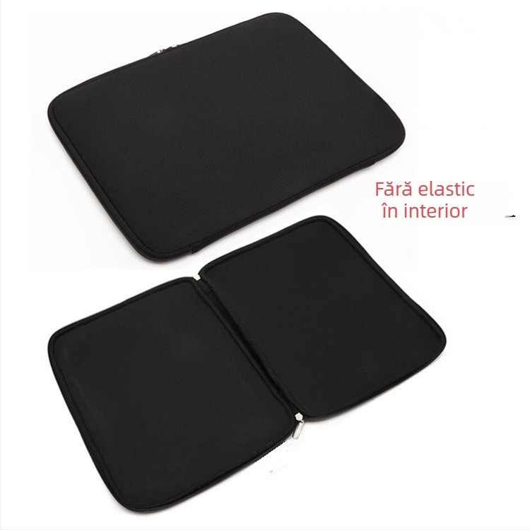 Husă neopren pentru laptop cu fermoar, protecții de colț, buzunar interior pentru calculator, rezistentă la apă