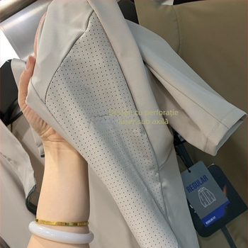 Jachetă cu guler înalt, respirabilă, protecție solară, stil sport (Protecție solară 50+, guler înalt, fermoar, buzunare 3D, amestec poliester)