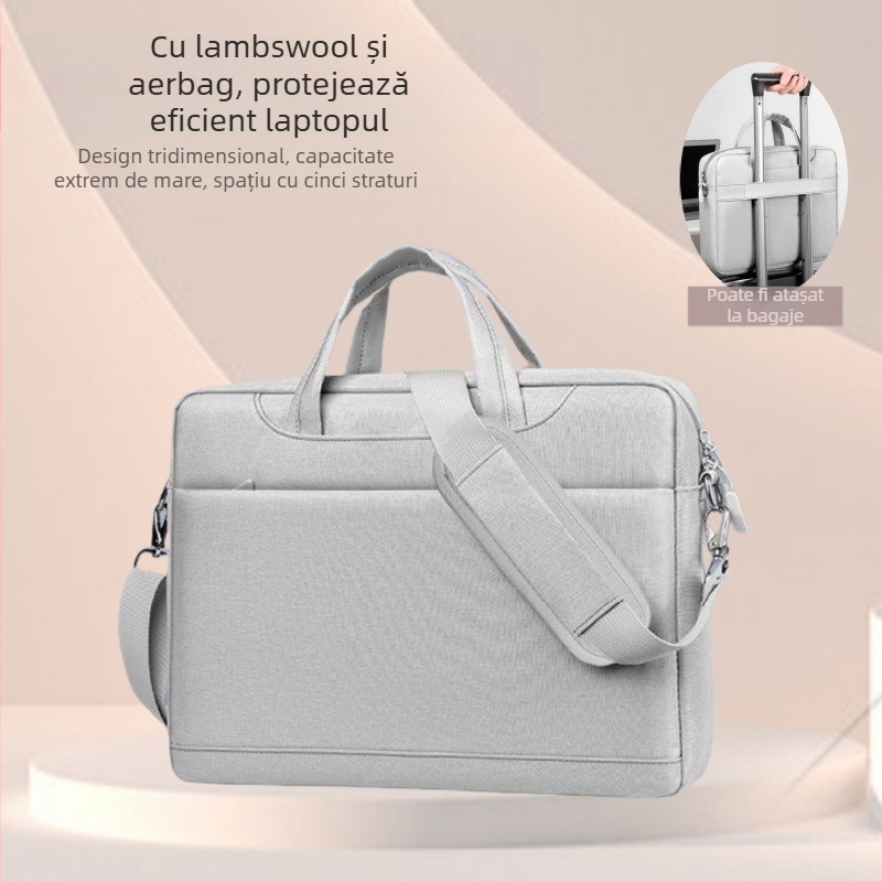 Geantă pentru laptop ușoară din pânză Oxford, cu design rezistent la uzură și la șocuri, căptușeală din poliester, stil urban minimalist, lansare vară 2025, marcă privată