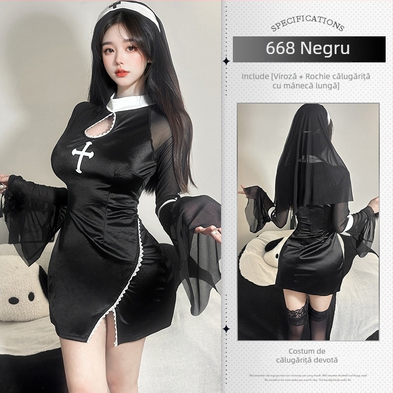 Rochie cosplay vampir gotic pentru femei, poliester, 18-24 ani, primăvara 2025, pentru roluri în jocuri/animație
