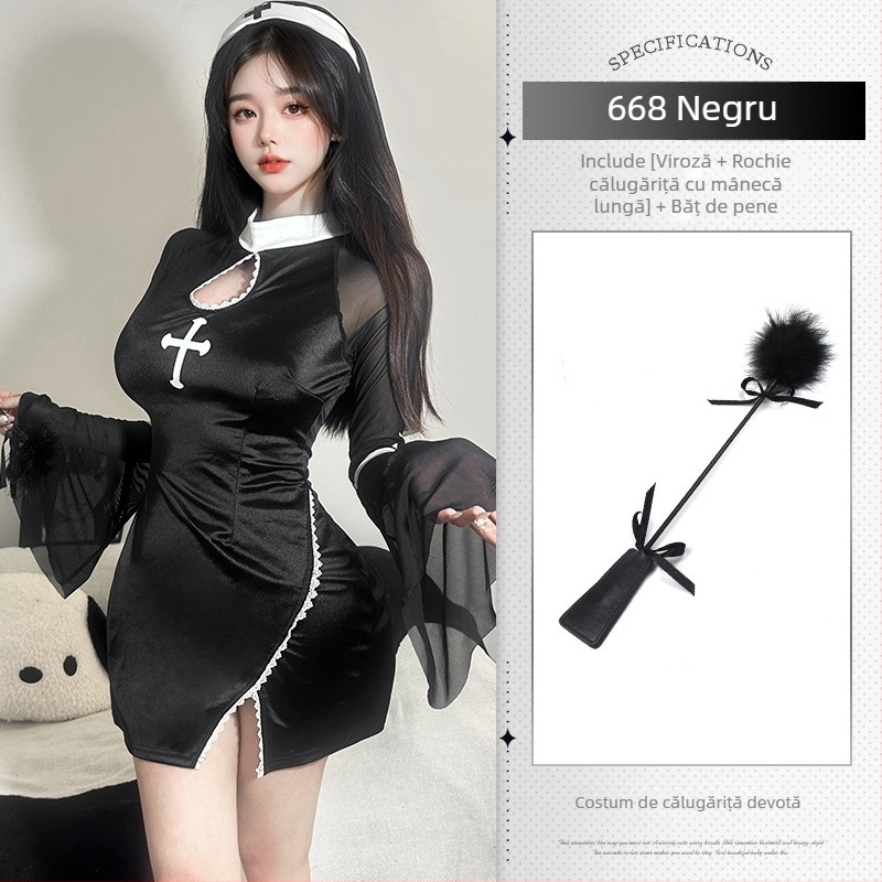 Rochie cosplay vampir gotic pentru femei, poliester, 18-24 ani, primăvara 2025, pentru roluri în jocuri/animație