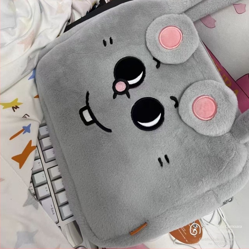 Geantă pentru laptop din catifea, imprimeu animal, capacitate mare, unisex, stil street fashion, respirabilă, ultraușoară