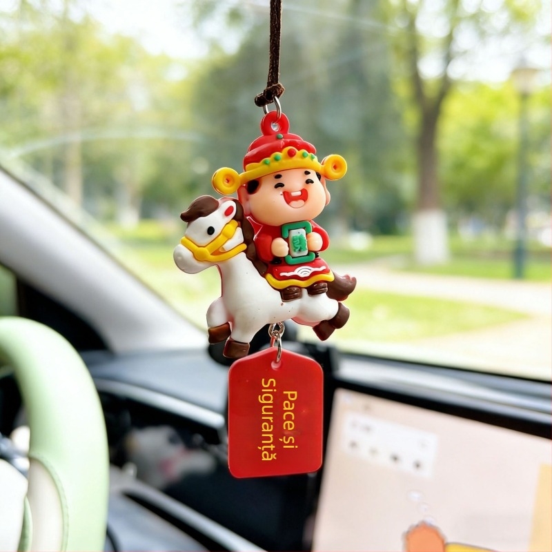 BRELOC Anul Calului — PVC, model animal, decor interior mașină, talisman Dumnezeu al bogăției