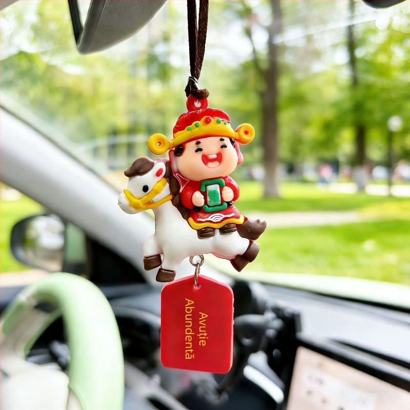 BRELOC Anul Calului — PVC, model animal, decor interior mașină, talisman Dumnezeu al bogăției