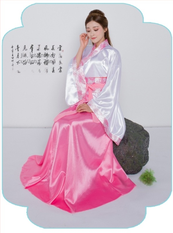 Costum Hanfu de dans pentru bărbați: Zână Qu'e cu fustă ru pentru operă sau reprezentație scenică, poliester ≥95%
