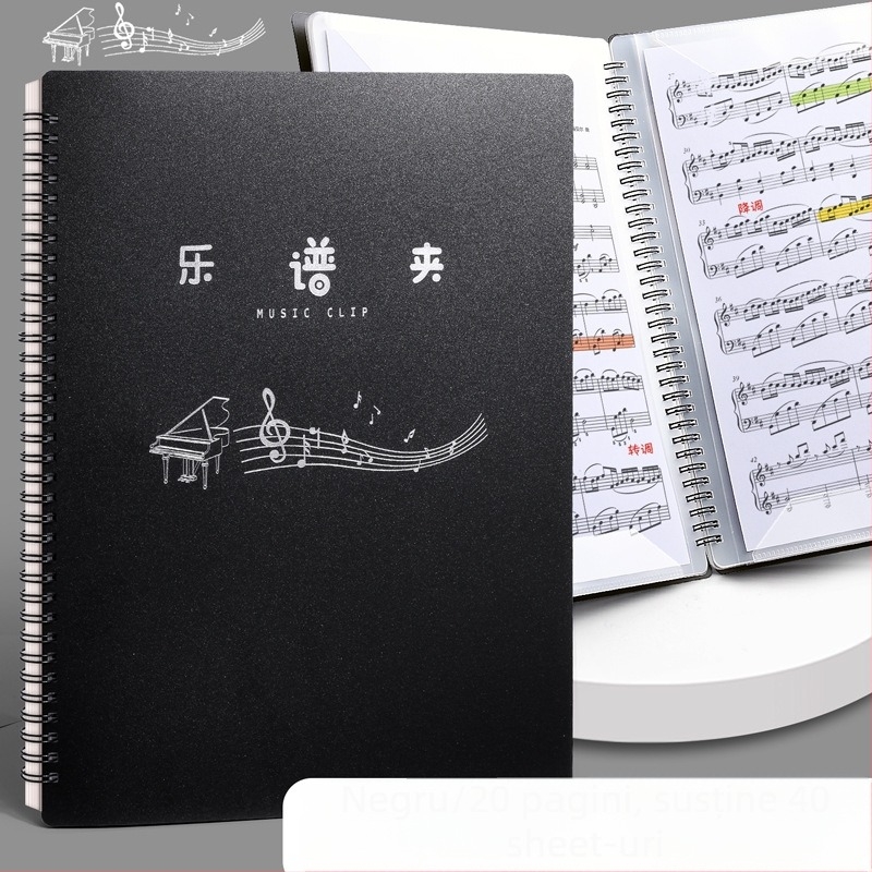 Mapă pentru partituri A4, material PP, pentru partituri pe foi detașabile