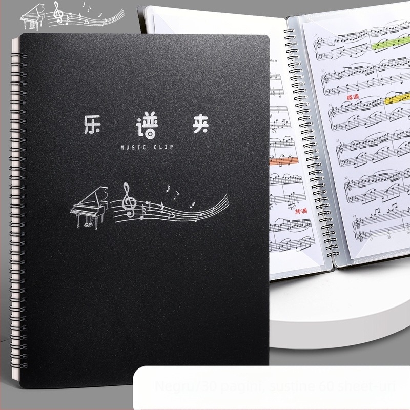 Mapă pentru partituri A4, material PP, pentru partituri pe foi detașabile