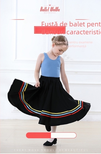 Rochie de balet pentru copii, pentru teste de dans de tip caracter, rochie lungă din poliester, pentru copii între 3 și 8 ani