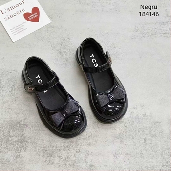 Pantofi pentru fete, stil britanic, cu Velcro, din Ultra-fiber piele, branț PU, talpă TPR