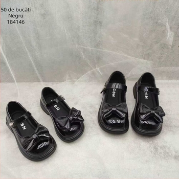 Pantofi pentru fete, stil britanic, cu Velcro, din Ultra-fiber piele, branț PU, talpă TPR