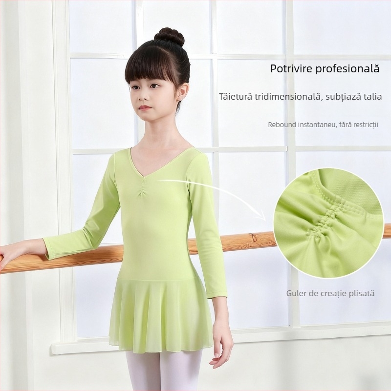 Rochie de balet pentru copii, țesătură nylon 75%, stil prințesă, pentru 3–8 ani, primăvara 2025