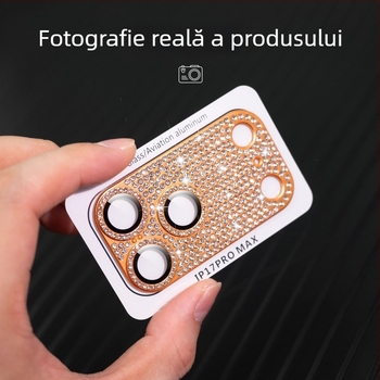 Film de protecție pentru obiectivul camerei iPhone 17 — sticlă temperată, HD, rezistent la explozii, praf