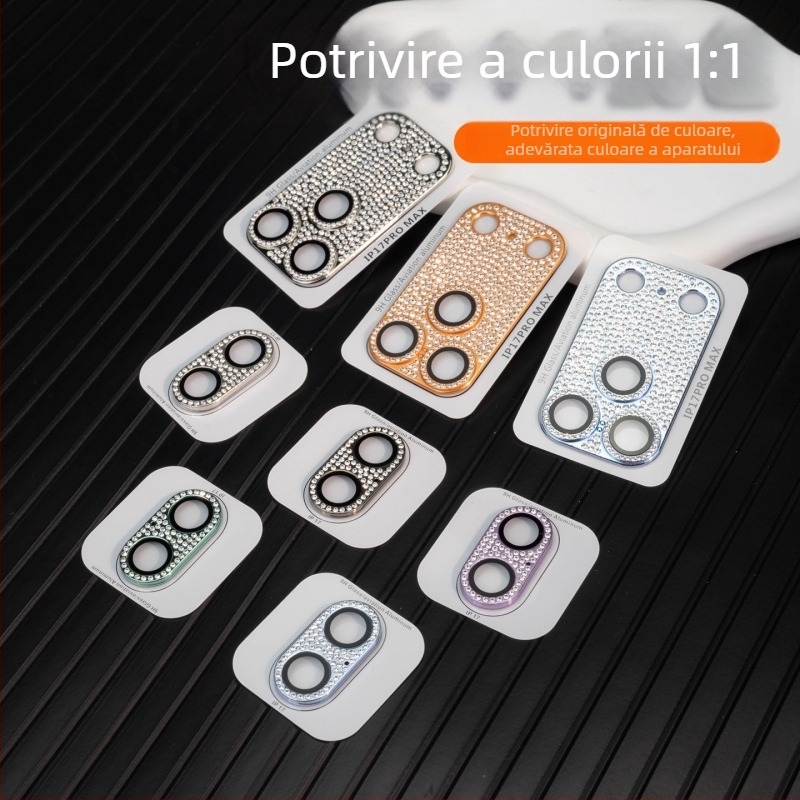 Film de protecție pentru obiectivul camerei iPhone 17 — sticlă temperată, HD, rezistent la explozii, praf