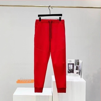 Pantaloni trening bărbați din bumbac, croială conică, pentru sport și antrenament, țesătură 350 g/m², toamnă