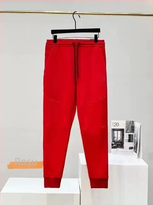 Pantaloni trening bărbați din bumbac, croială conică, pentru sport și antrenament, țesătură 350 g/m², toamnă