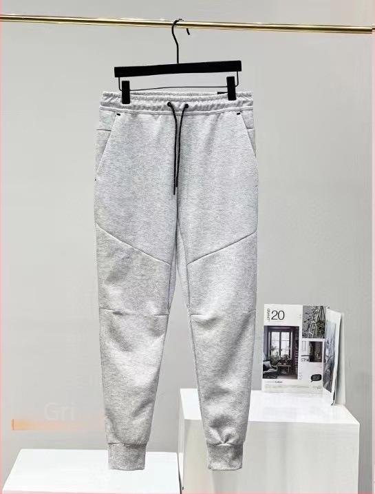 Pantaloni trening bărbați din bumbac, croială conică, pentru sport și antrenament, țesătură 350 g/m², toamnă