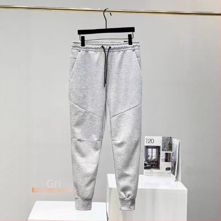 Pantaloni trening bărbați din bumbac, croială conică, pentru sport și antrenament, țesătură 350 g/m², toamnă