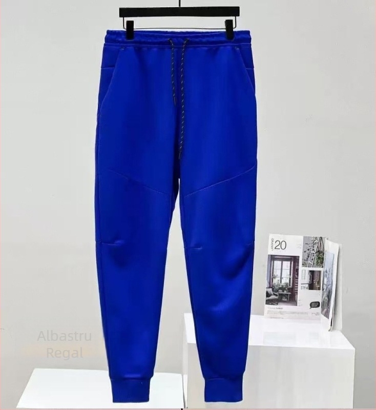 Pantaloni trening bărbați din bumbac, croială conică, pentru sport și antrenament, țesătură 350 g/m², toamnă