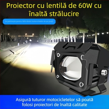 Proiector LED pentru motocicletă cu laser, anti-ceață, montaj extern