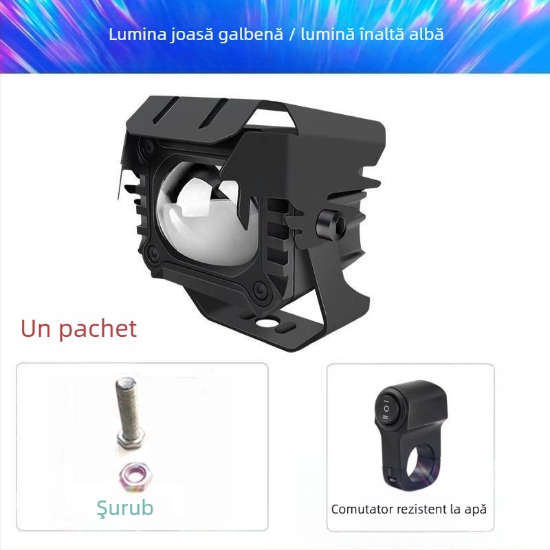 Proiector LED pentru motocicletă cu laser, anti-ceață, montaj extern