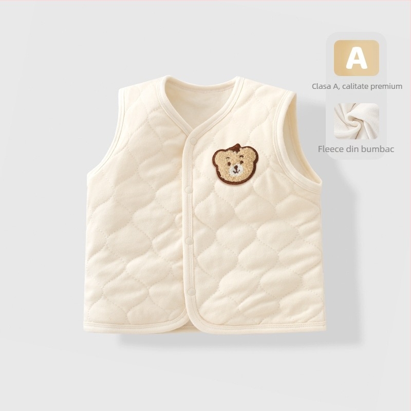 Vesta pentru copii, bumbac 95%, stil simplu, pentru vârsta 1–3 ani, Primăvara 2025.