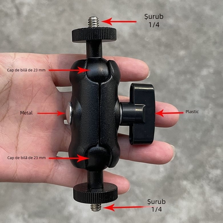 Suport pentru telefon cu cap de bilă de 17 mm și montaj de 1/4-inch pentru gimbal — adaptor universal pentru roți